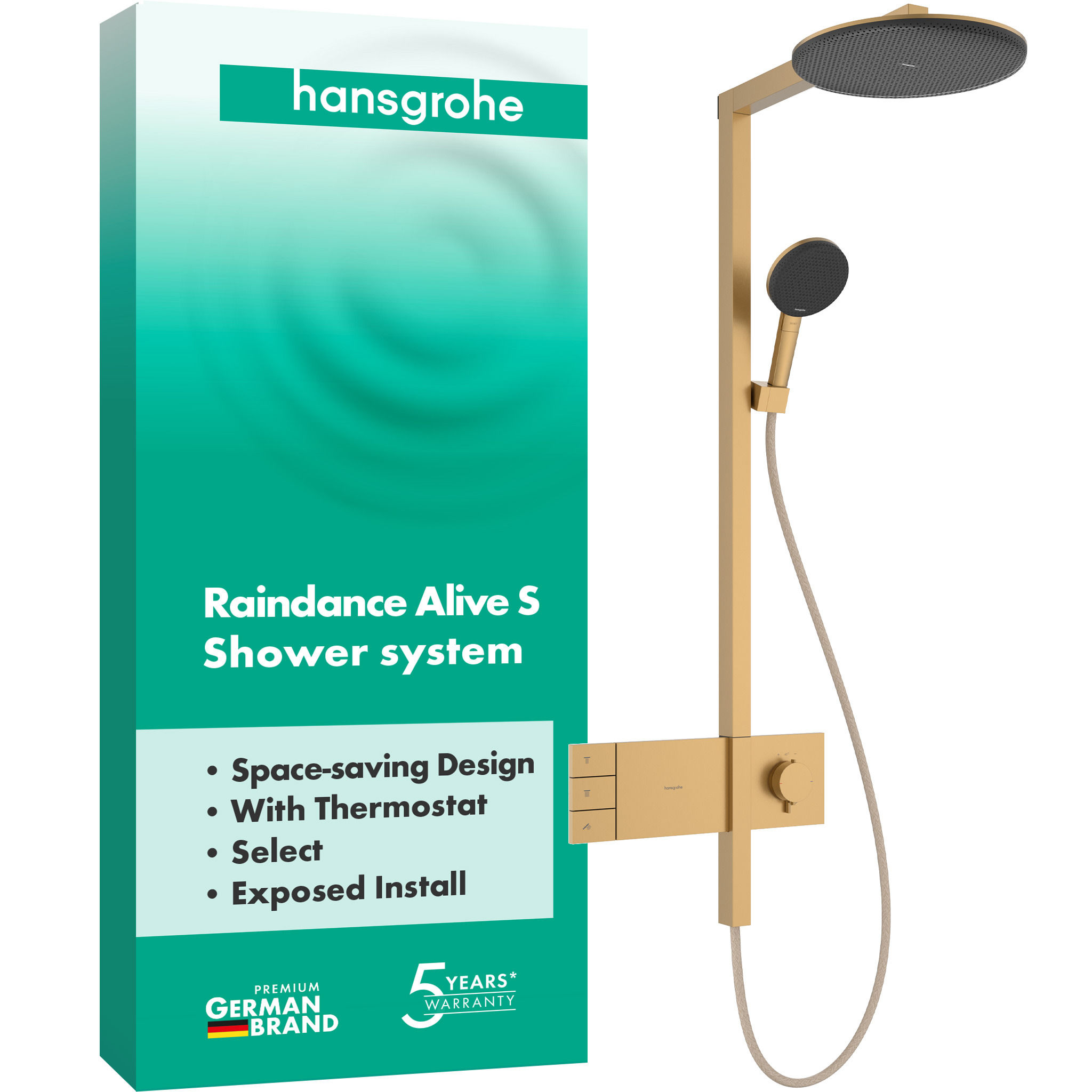 Душова система hansgrohe Raindance Alive S 300 2jet з ShowerSelect Comfort, 24595140 бронза - зображення
